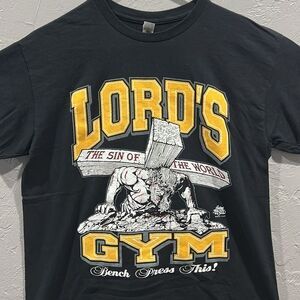 ✝️ LORD’S GYM Bench Press This! Jesus Tee Men Sz Medium - Not Vintage - PERFECT